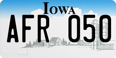 IA license plate AFR050