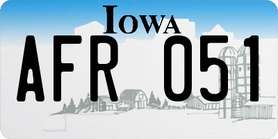 IA license plate AFR051