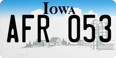 IA license plate AFR053