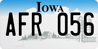 IA license plate AFR056