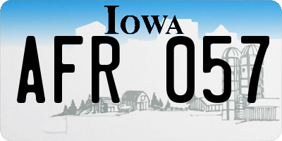 IA license plate AFR057