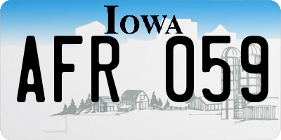 IA license plate AFR059