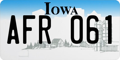 IA license plate AFR061