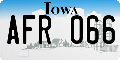 IA license plate AFR066