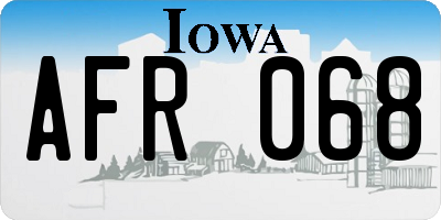 IA license plate AFR068