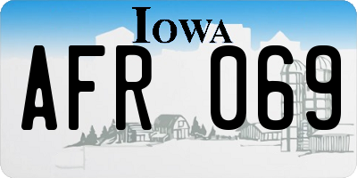 IA license plate AFR069