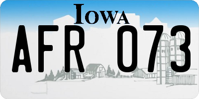 IA license plate AFR073