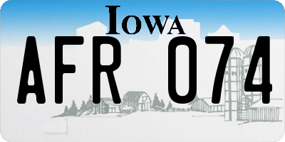 IA license plate AFR074