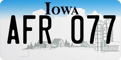 IA license plate AFR077