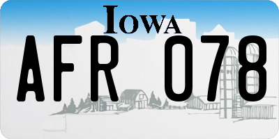 IA license plate AFR078