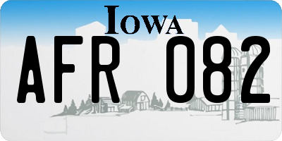 IA license plate AFR082