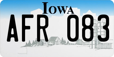 IA license plate AFR083