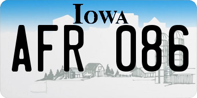 IA license plate AFR086