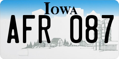 IA license plate AFR087