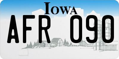 IA license plate AFR090