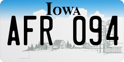 IA license plate AFR094