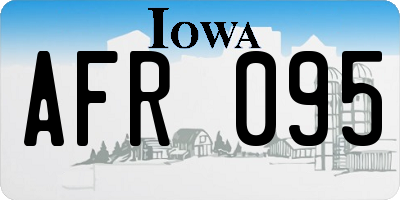 IA license plate AFR095