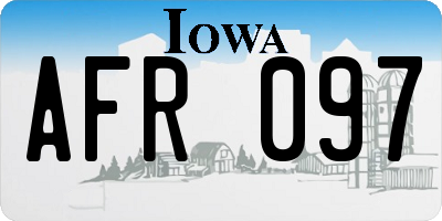 IA license plate AFR097