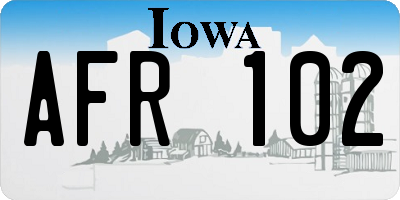 IA license plate AFR102