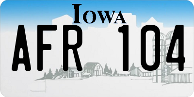 IA license plate AFR104