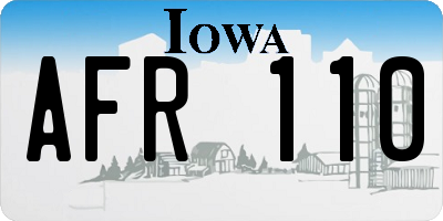 IA license plate AFR110
