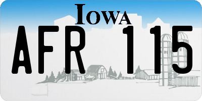 IA license plate AFR115
