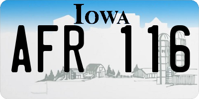 IA license plate AFR116