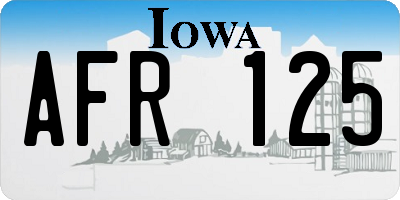 IA license plate AFR125
