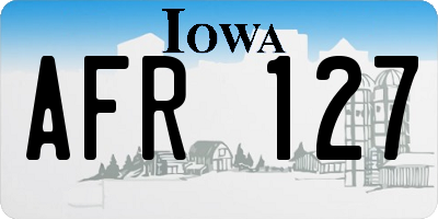 IA license plate AFR127