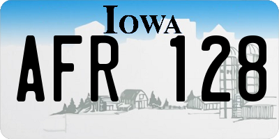 IA license plate AFR128