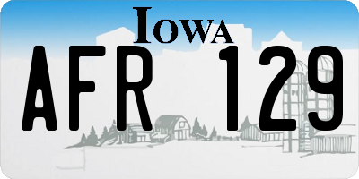 IA license plate AFR129