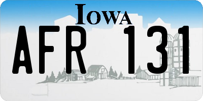 IA license plate AFR131