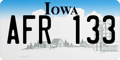 IA license plate AFR133