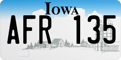 IA license plate AFR135