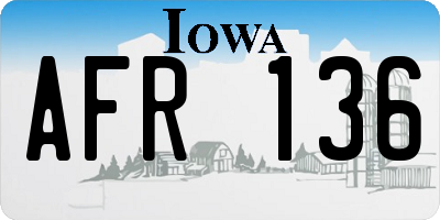 IA license plate AFR136