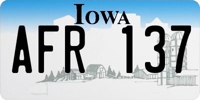 IA license plate AFR137