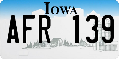 IA license plate AFR139