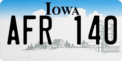 IA license plate AFR140
