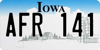 IA license plate AFR141