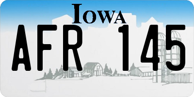 IA license plate AFR145