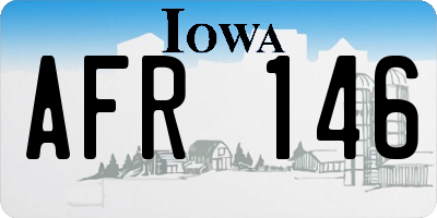 IA license plate AFR146