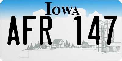 IA license plate AFR147