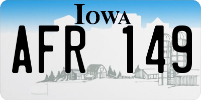IA license plate AFR149