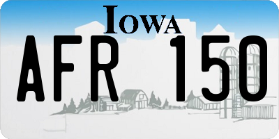 IA license plate AFR150