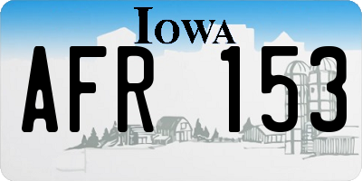 IA license plate AFR153