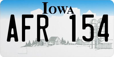 IA license plate AFR154
