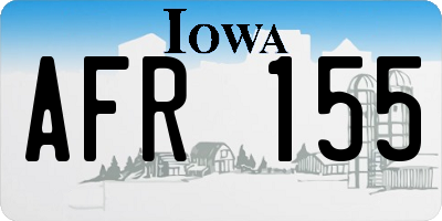 IA license plate AFR155