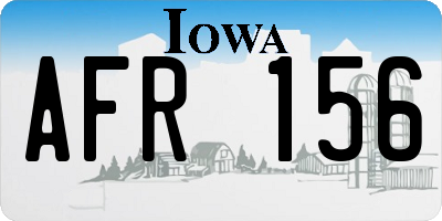 IA license plate AFR156