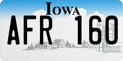 IA license plate AFR160