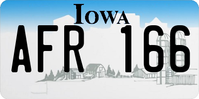 IA license plate AFR166